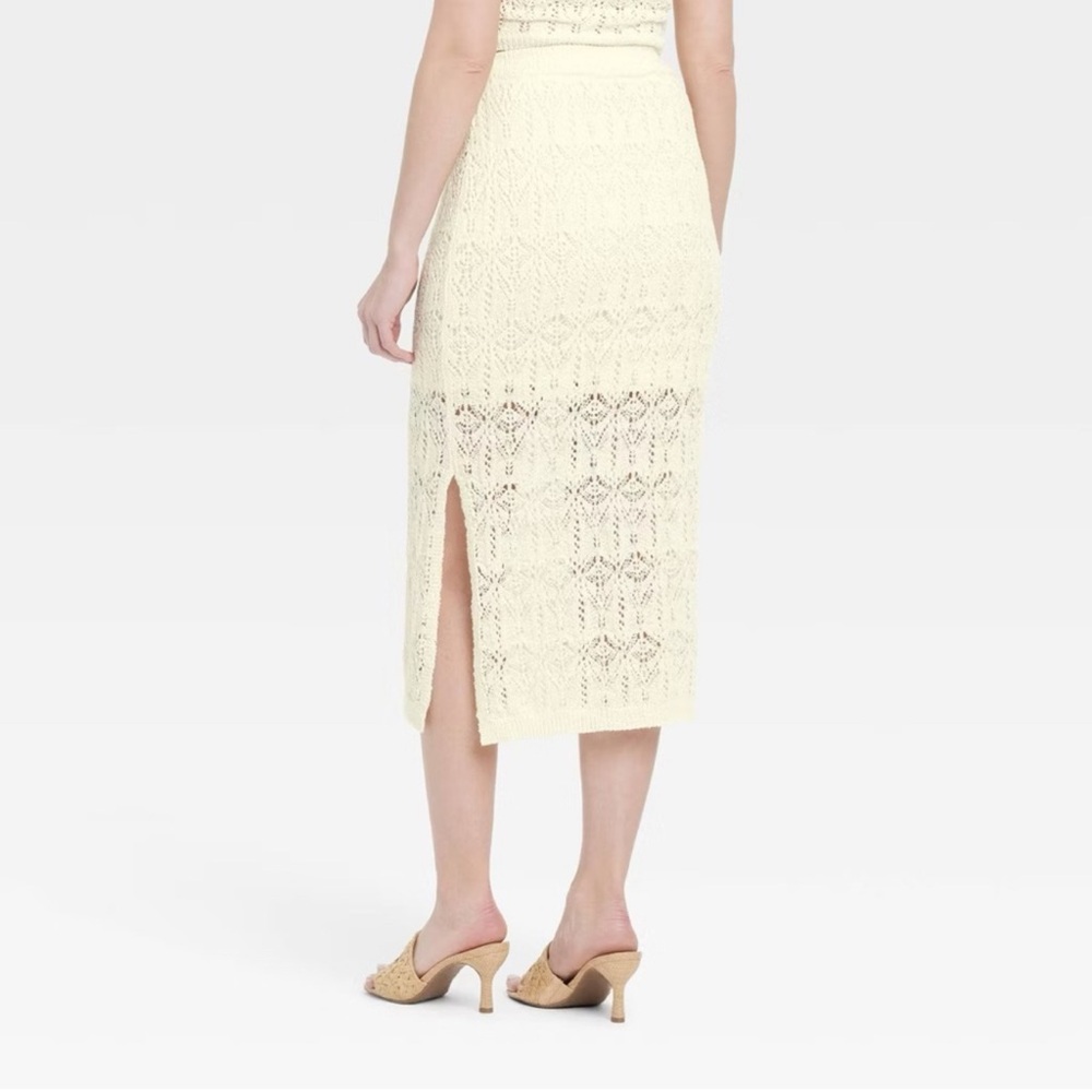 NWT A new day Cream Lace Pencil Skirt - Picture 2 of 9